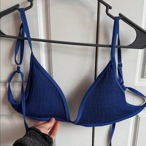 Abercrombie & Fitch Blue Textured bikini top